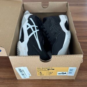 ASICS Gel-Rocket 11 Black White Athletic Shoes